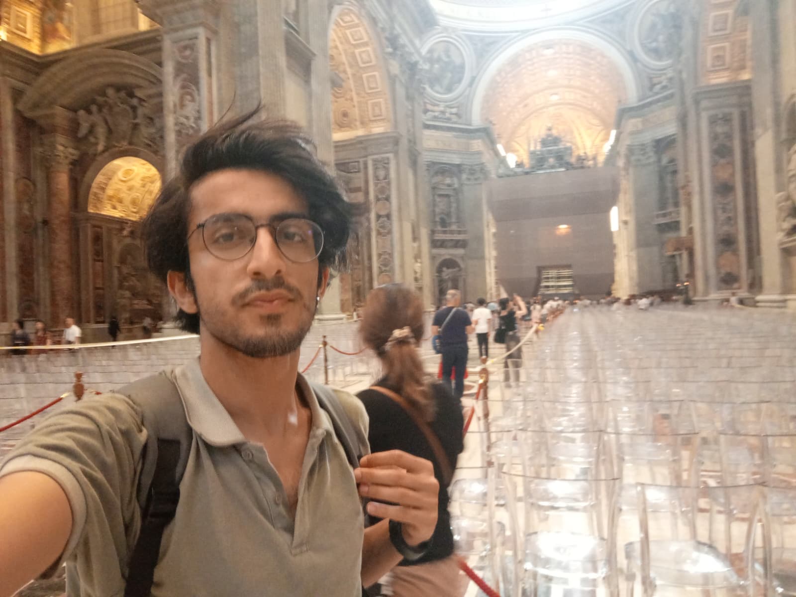 Another view inside St. Peter’s Basilica, admiring the scale and beauty.