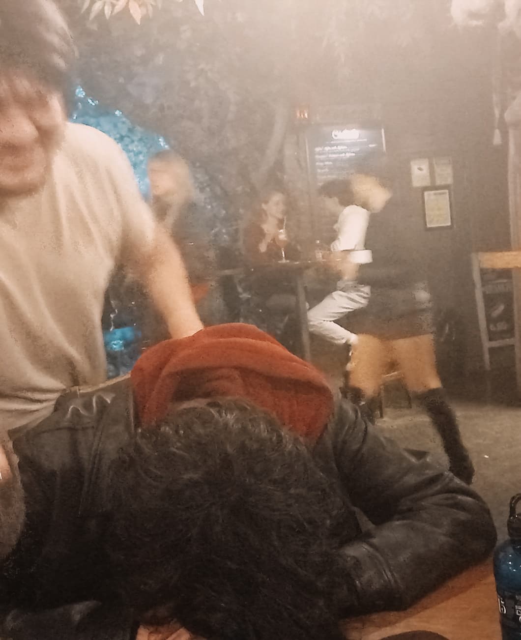 At a lively bar with my strength mental health.
