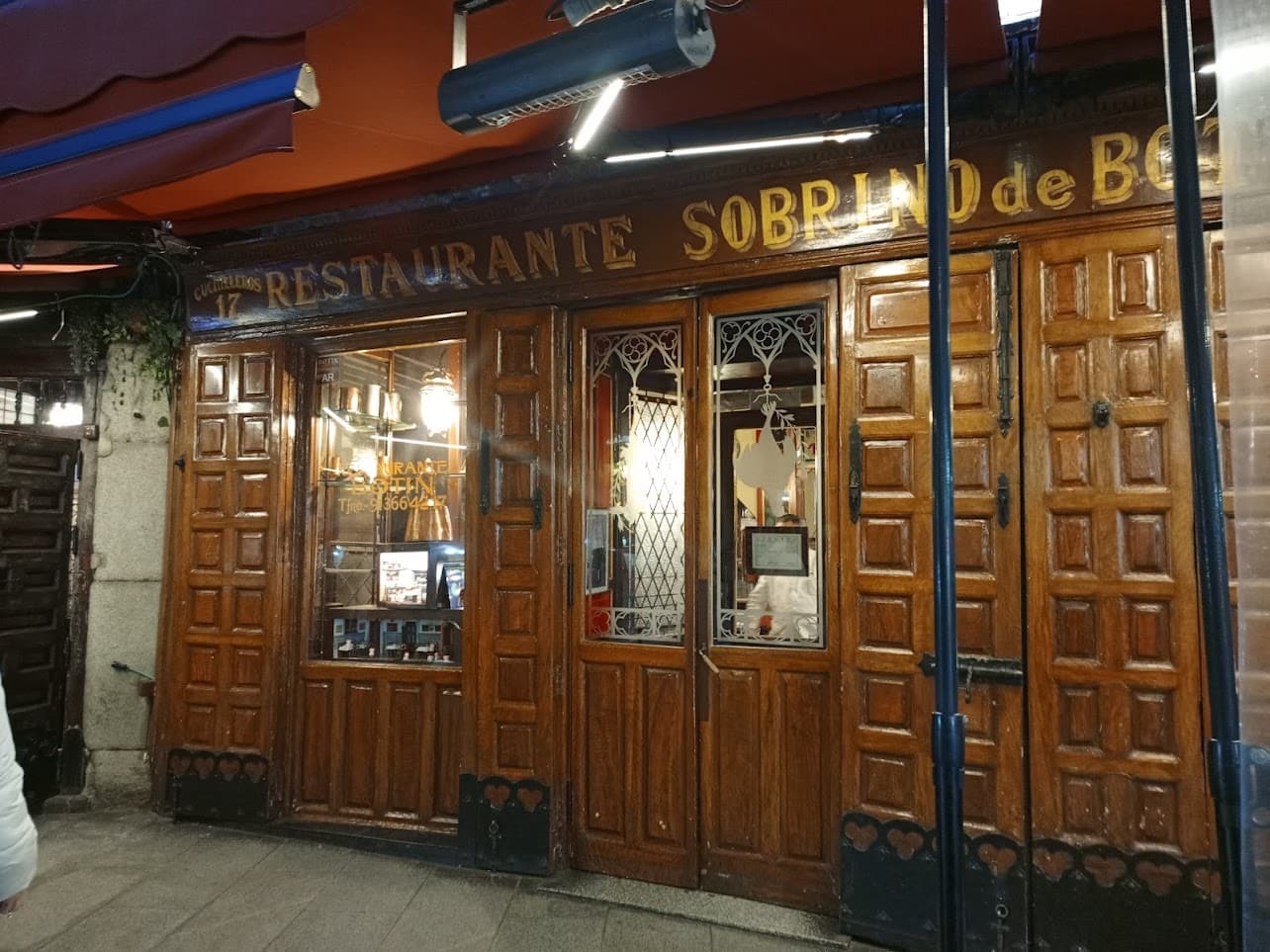 Standing outside Restaurante Botín in Madrid, officially the oldest restaurant in the world. A true piece of living history.