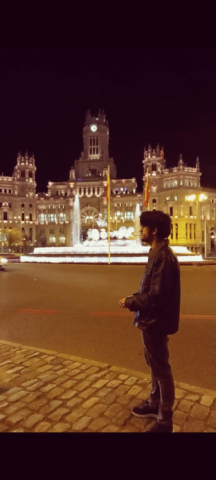Standing near Plaza de Cibeles, one of the city’s landmarks.